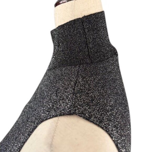 House of Harlow 1960 Women's Black Silver Lurex Metallic Dress Mock Neck Med NWT - Picture 9 of 15